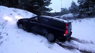 Volvo V70 D5 AWD test on snow HALDEX work [upl. by Caesaria]