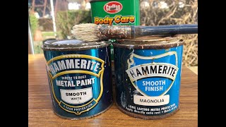 Painting Rusty Steelwork with Hammerite [upl. by Frodina]