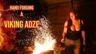 Building a Longship part 35 Forging a Damascus Adze [upl. by Leibrag]