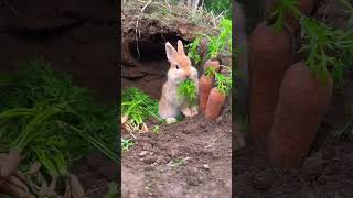 Isnt carrot delicious Eat carrot leaves Cute little pets in the countryside Cute pets debut [upl. by Shanon844]