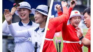 Korea v China – recurve women team gold  Bangkok 2023 Asian Archery Championships [upl. by Stormie347]