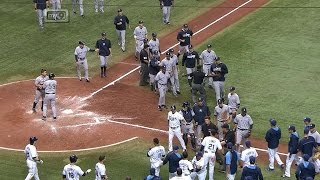 Benches clear after Yanks retaliate after HBP [upl. by Errick]