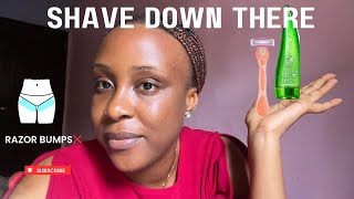 HOW TO SHAVE DOWN THERESHAVINGBIKINI LINEprevent razor bumps FEMININEHYGIENE TIPSVAGINA SHAVING [upl. by Kori]