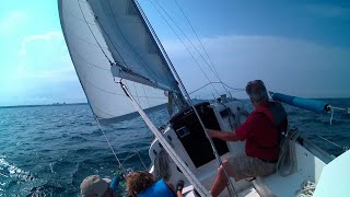 SV Thanks Dad  Light winds on Lake Michigan with some fishing and a swim [upl. by Novoj]