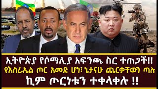 ኢትዮጵያ የሶማሊያ አፍንጫ ስር ተጠጋች የእስራኤል ጦር አመድ ሆነ፣ ኔታናሁ ጨርቃቸውን ጣሉ ኪም ጦርነቱን ተቀላቀሉ [upl. by Menzies]