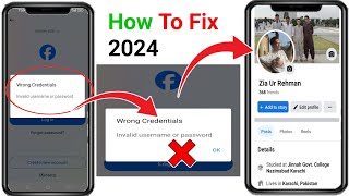 Wrong Credentials Invalid Username or Password Facebook  Invalid Username or Password [upl. by Chic398]