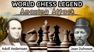 Chess Legend Adolf Anderssen vs Jean Dufresne In Berlin 1852 [upl. by Swanhildas]