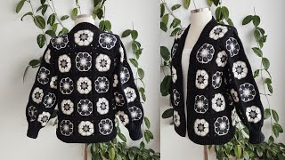 AFRİKA MENEKŞESİ MOTİFLİ HIRKA  MOTİFLİ HIRKA YAPIMI  AFRICAN FLOWER CROCHET CARDIGAN  ÖRGÜ MOTİF [upl. by Spurgeon409]