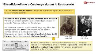 LA RESTAURACIÓ BORBÒNICA Capítol V  Catalunya sota el règim de la Restauració [upl. by Durarte]