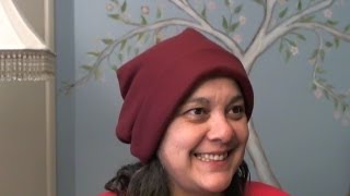 Easy to sew fleece slouchy beanie only 1 piece in half an hour [upl. by Aylad]