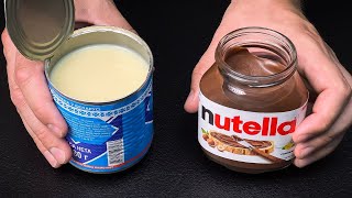 Kondensmilch mit Nutella verquirlen Sie werden begeistert sein Kein Backen Top 5 Rezepte [upl. by Acirne]