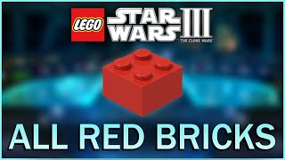 All Red Power Brick Locations in LEGO Star Wars III The Clone Wars [upl. by Sage810]