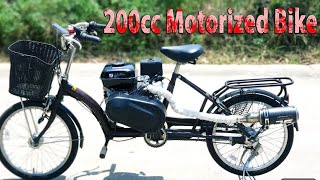 Build a 200cc Motorized Bike 60kmh at home v3 Tutorial [upl. by Allertse77]