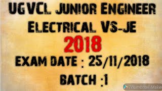 UGVCL Junior Engineer VSJE 2018  Full paper Solution  Batch 1 [upl. by Ibrab948]