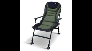 Abode Carp Fishing Camping Folding Oxford Armchair Long Leg Recliner Chair [upl. by Edas]