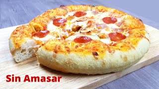 Cómo Hacer Masa de Pizza Sin Amasar  Con Harina Común shorts 038 [upl. by Oranneg612]