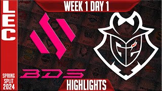 BDS vs G2 Highlights  LEC Spring 2024 W1D1  Team BDS vs G2 Esports [upl. by Nosdrahcir]