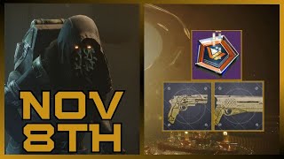 Travelers Chosen Sunshot amp Nightfall Ciphers  Xur Exotic Stock Update 1108 [upl. by Redleh827]