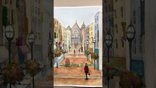 Lower Anne St Dublin Ireland watercolor art craft painting Ireland dublin [upl. by Urd]