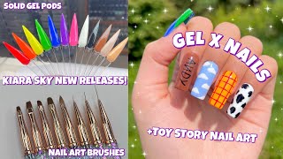 TRYING NEW SOLID GEL ART PODS amp NAIL ART BRUSHES FROM KIARA SKY  GEL X TUTORIAL  TOY STORY NAILS [upl. by Yelreveb363]