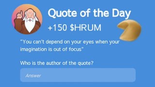 Hrum Quote Of The Day  Today Hrum Code [upl. by Lacefield]