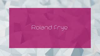 Roland Frye  appearance [upl. by Erreid]