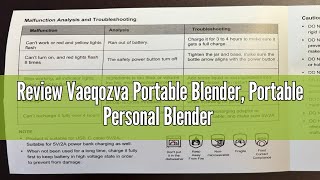 Review Vaeqozva Portable Blender Portable Personal Blender Smoothies 24oz 300W Travel Blender USBC [upl. by Deeann]