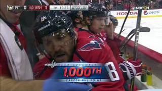 Gotta See It Ovechkin scores 35 seconds into game for 1000th NHL point [upl. by Enneirda]