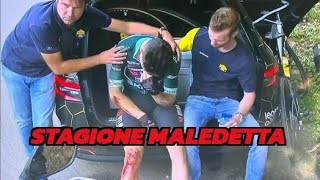 Van Aert cade si fa male e si ritira dalla Vuelta è una stagione maledetta [upl. by Enawtna]