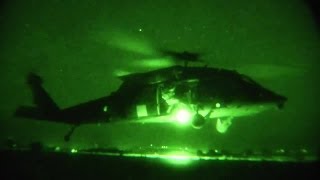 Night Vision – Military MEDEVAC Helicopter Night Flight And Hoist Training [upl. by Mandych]