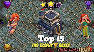 Top 15 Th9 HomeTrophy 🏆 Bases With Linkth9 trophy base 2024 Elite Nine ™ clashofclans th9base [upl. by Ahsait374]