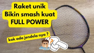 Raket badminton untuk smash keras  Review lining aeronaut 9000i [upl. by Maice624]