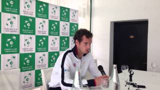 Andy Murray press conference after winning in the Davis Cup in Croatia [upl. by Aknayirp]