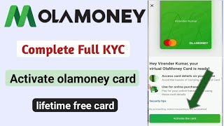 ola money full kyc kaise kare  complete ola money full KYC  activate ola money card [upl. by Palla]