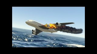 Emirates Airplane A380 Airbus Crash After a Big Collosion  GTA 5 [upl. by Nayr]