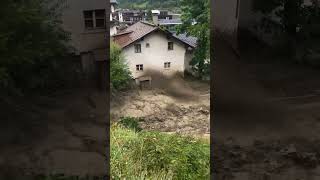 Flooding in St Anton am Arlberg Tyrol Austria  16082024 tirol Österreich unwetter [upl. by Fortunna]