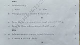 Programming Techniques with C MCM 1st Year Sem1 Gondwana University 2024 [upl. by Neehahs]