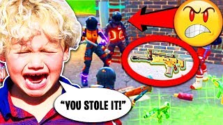 Troll STEALS Legendary Scar from Little Kid 😭 Fortnite Funny Trolling Moments [upl. by Justis]