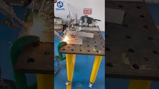 SteviS Laser 1500W fiber laser welding machine welding 4 mm thickness galvanized steel sheet [upl. by Yrekaz]