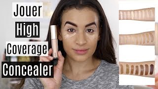 Jouer Essential High Coverage Concealer  Review and Swatches [upl. by Nonnah]