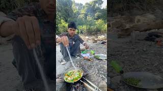 Making Korean Spicy Noodles In Jungle shorts￼ [upl. by Ardme]