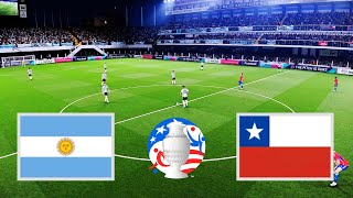 Chile vs Argentina  Copa America 2024 USA  Full Match All Goals  PES Gameplay [upl. by Nahttam]