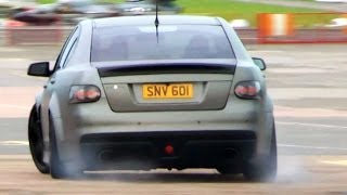 SUPERCHARGED Vauxhall VXR8  Powerslide accelerations and sounds [upl. by Kcirrek]