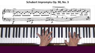 Schubert Impromptu Op 90 No 3 in Gflat major Piano Tutorial Part 1 [upl. by Roman]