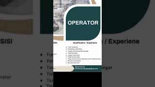 Lowongan Operator Produksi PTPanji Jaya  iklan kota Batam Loker Batam hari ini [upl. by Yramanna]