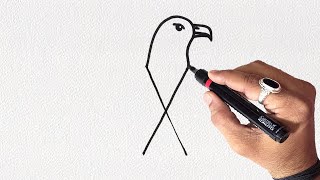 How To Draw The Eagle With X Easy  How to draw a flying bald Eagle easy step after step [upl. by Ramed]