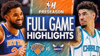 New York Knicks vs Charlotte Hornets  Full Game Highlights  October 6 2024 NBA Preseason [upl. by Waite]