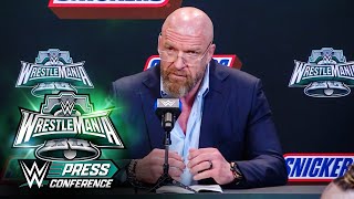 Triple H elaborates on The Rocks performance WrestleMania XL Saturday Press Conference [upl. by Aneri]