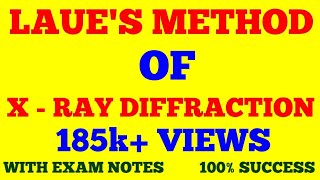 LAUES METHOD OF X  RAY DIFFRACTION  LAUE METHOD  SOLID STATE PHYSICS  WITH EXAM NOTES [upl. by Alda56]