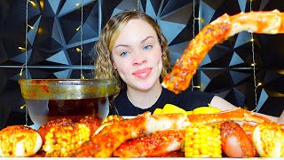 KING CRAB SEAFOOD BOIL MUKBANG  DESHELLED KING CRAB  ASMR EATING [upl. by Ahseinet]